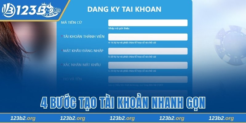 4 bước tạo tài khoản nhanh gọn