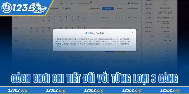 Cách chơi chi tiết đối với từng loại 3 càng