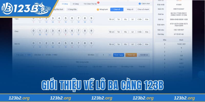Giới thiệu về lô ba càng 123B