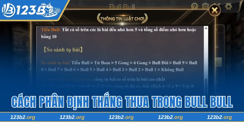 Hướng dẫn cách phân định thắng thua trong bull bull